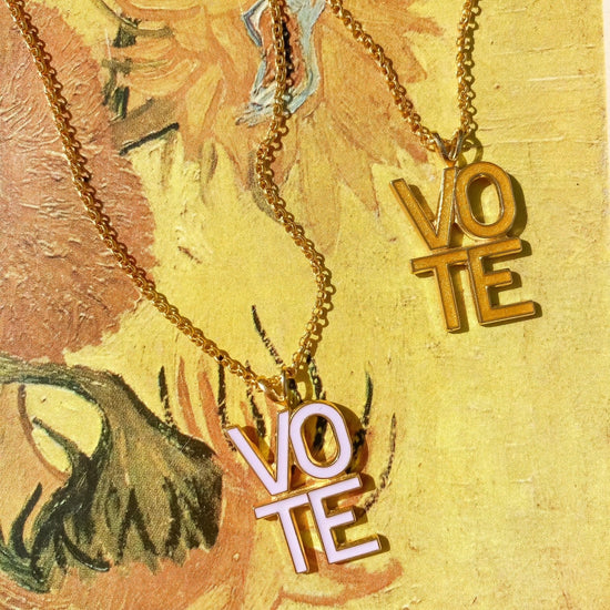lilac-vote-necklace handmade jewelry by michelle starbuck designs