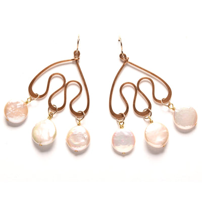 Loop de Loop Earrings with Large Pearls