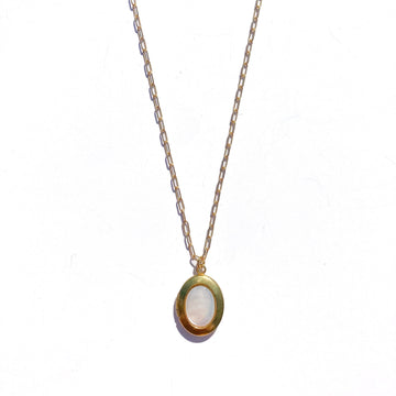 Mother of Pearl Oval Locket Necklace