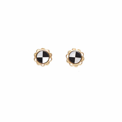 Scalloped Studs with Mother of Pearl and Hematite