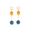 Mother of Pearl, Topaz, and Zircon Composition Earrings