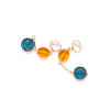 Mother of Pearl, Topaz, and Zircon Composition Earrings