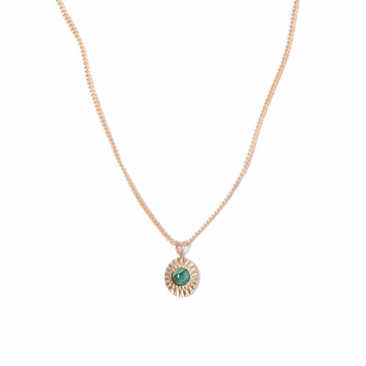 Malachite Vintage Starburst Charm Necklace