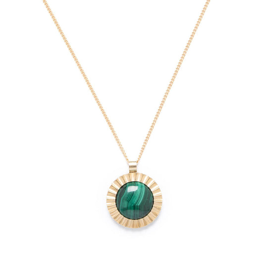 Starburst Pendant Necklace in Malachite