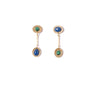 Malachite + Lapis Vintage Starburst Drop Earrings