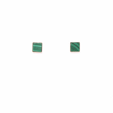 Malachite Square Studs