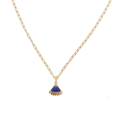 Peplum Charm Necklace in Matte Cobalt- Limited Edition