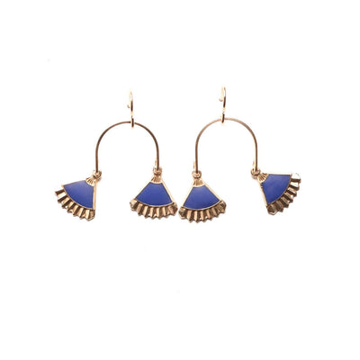 Peplum Swing Earrings in Matte Cobalt- Limited Edition