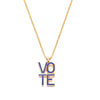 matte-cobalt-vote-necklace handmade jewelry by michelle starbuck designs