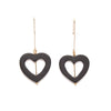 Matte Onyx Heart Earrings