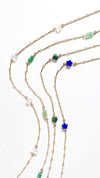 Lapis Stars Minimal Charm Necklace