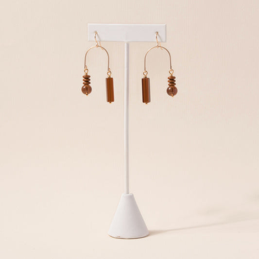 Composition Swing Earrings in Mocha