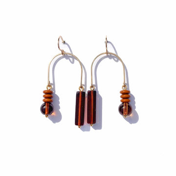 Composition Swing Earrings in Mocha
