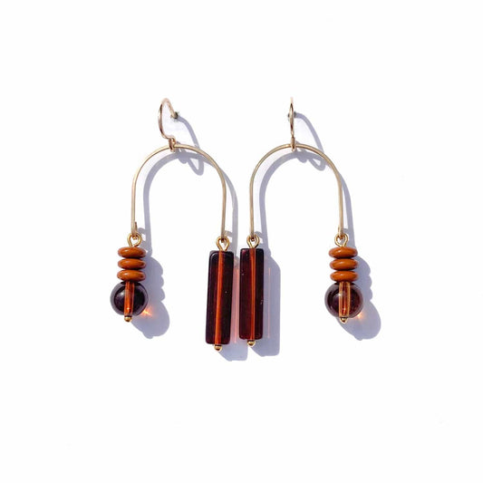 Composition Swing Earrings in Mocha