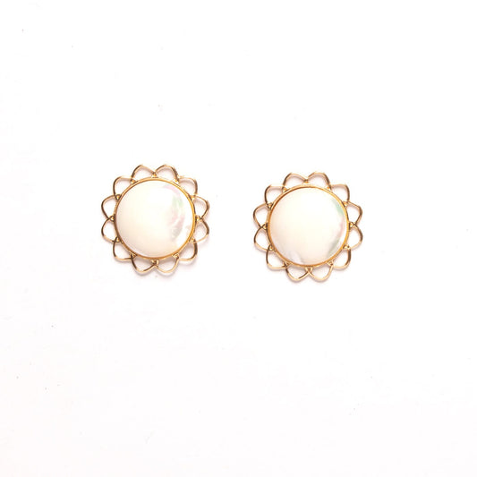 Mother of Pearl XL Flower Studs