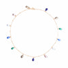 Multicolor Teardrop Fringe Necklace / Cool