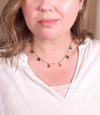 Multicolor Teardrop Fringe Necklace / Cool