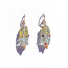 Oval Glass Lampwork Bead Earrings- A