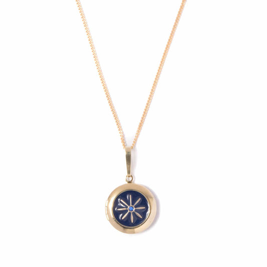 Nova Locket Necklace in Navy