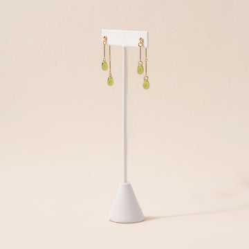 Olive Glass Double Drop Earrings