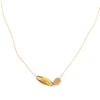 Oval Olive Glass + Brass Slider Necklace