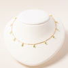 Teardrop Fringe Necklace in Olive Glass