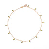 Teardrop Fringe Necklace in Olive Glass
