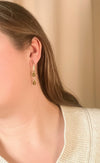 Olive Glass Double Drop Earrings