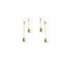 Olive Glass Double Drop Earrings