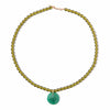 Glass Olive + Jade Beaded Pendant Necklace