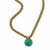 Glass Olive + Jade Beaded Pendant Necklace