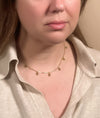 Teardrop Fringe Necklace in Olive Glass