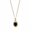 Oval Locket Necklace with Onyx