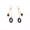 Onyx+ Black Glass Swing Earrings