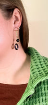 Onyx+ Black Glass Swing Earrings