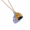 Onyx Bloom Fob Pendant Necklace