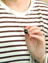 Onyx Bloom Fob Pendant Necklace