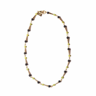Onyx + Jade Conical Necklace