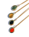 Oval Locket Necklace with Tiger's Eye