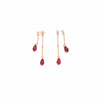 Oxblood Glass Double Drop Earrings