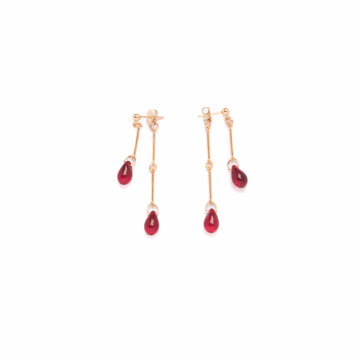 Oxblood Glass Double Drop Earrings