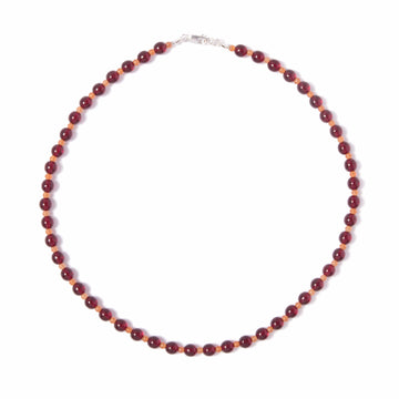 Oxblood + Carnelian Glass Beaded Necklace