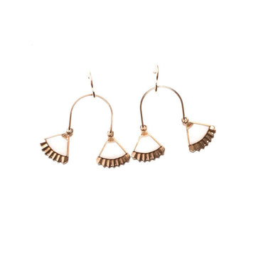 Peplum Swing Earrings in Pearl