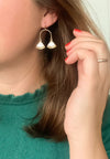 Peplum Swing Earrings in Pearl