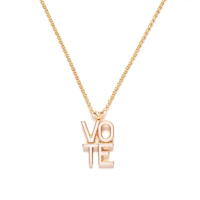 Pearl White Vote Charm Necklace