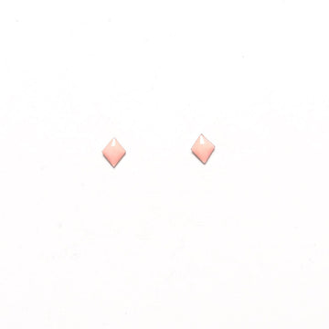 Vintage Enamel Pink Diamond Studs