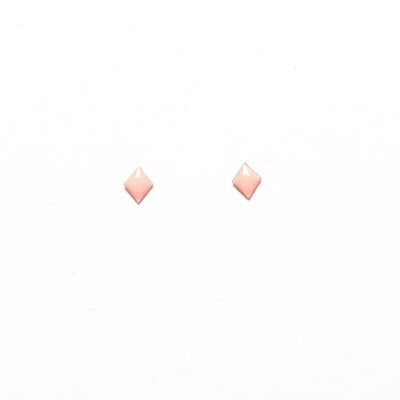 Vintage Enamel Pink Diamond Studs