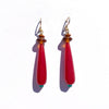 Red Jade Teardrop Earrings- A