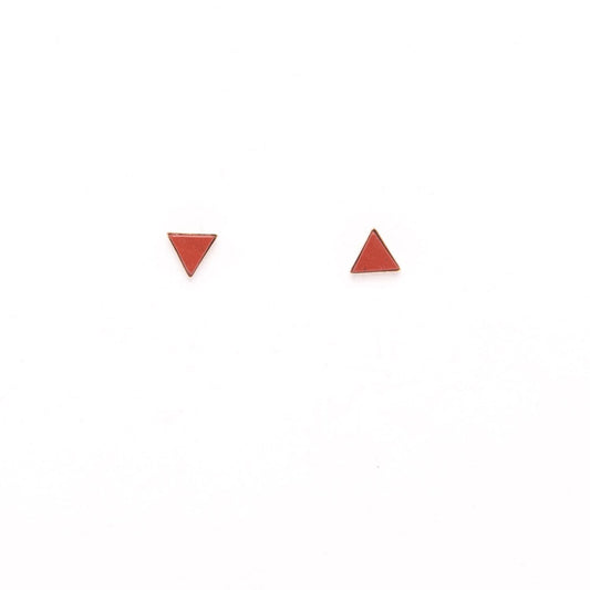 Red Jasper Triangle Studs
