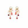 Charm Earrings with Red Jasper, Czech Glass, and Freshwater Pearls
